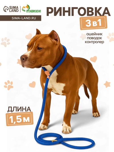 Ринговка для собак, 150×1.2 см, синяя