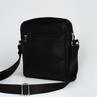 Сумка мужская через плечо TEXTURA, на молнии 2 наружных кармана, 25×6×28 см, чёрная - Фото 5