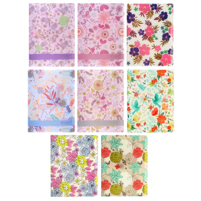 Папка с 30 вкладышами Calligrata "Цветы" А4, пластик, 400 мкм, МИКС - Фото 1