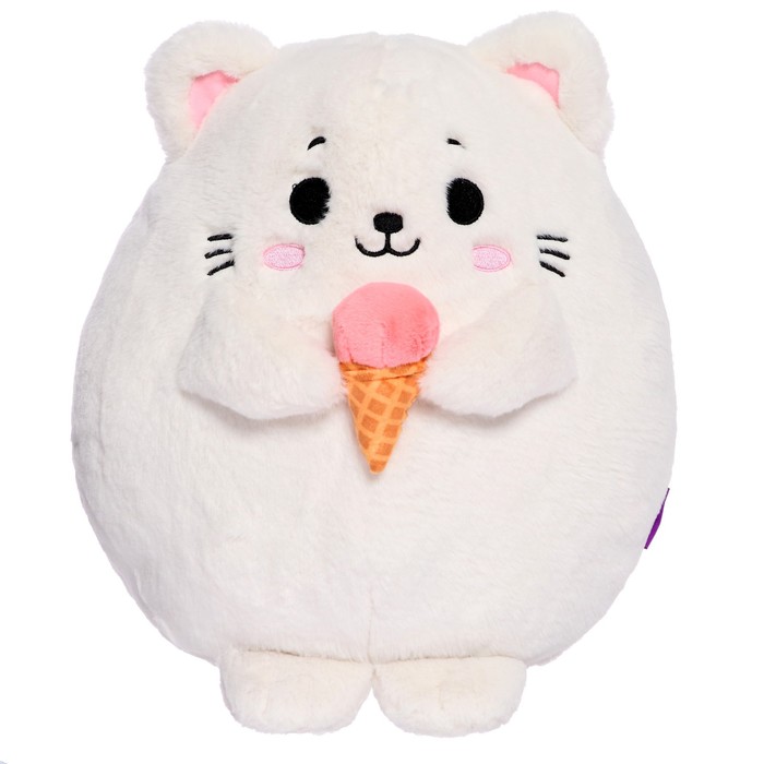 Мягкая игрушка «Котик с мороженым», 35 см