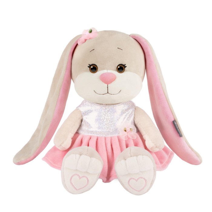 Мягкая игрушка «Зайка Лин в серебристо-розовом платье», 20 см