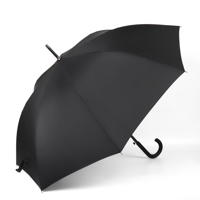 Зонт автоматический «Трость», 3 сложения, 8 спиц, R=56 см, цвет чёрный