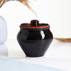 Набор "Вятская керамика №6" 0,5х6 + ухват, черный янтарь - фото 24413909