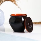 Набор "Вятская керамика №6" 0,5х6 + ухват, черный янтарь - фото 24413910