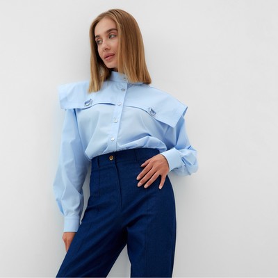 Рубашка женская MINAKU: Casual Collection, размер 50, голубой