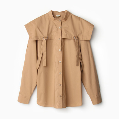 Рубашка женская с лентами MINAKU: Casual Collection, размер 42, бежевая