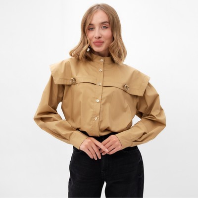 Рубашка женская MINAKU: Casual Collection, размер 50, бежевый