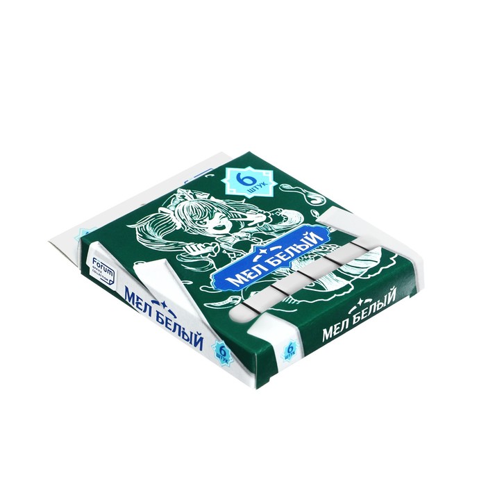 Мел белый "Аниме", 6 штук, в картонной коробке с европодвесом - фото 1885726252