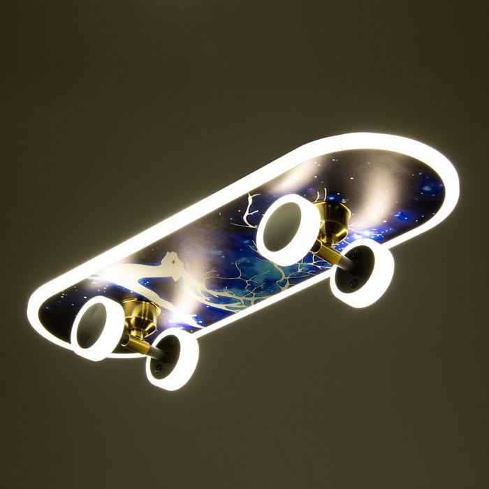 Люстра "Скейтборд" LED 32Вт 3000-6000К+7 цветов подсветка 60х20х7 см BayerLux - фото 1926767567