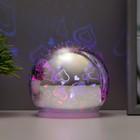 Ночник "Зеркальный шар любовь" LED RGB от батареек 2хАА хром 10х10х10см RISALUX - фото 319682328