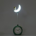 Часы - будильник с подсветкой "Полумесяц" детские, 2 режима, циферблат d-9 см, 9.8 х 31.5 см - Фото 4