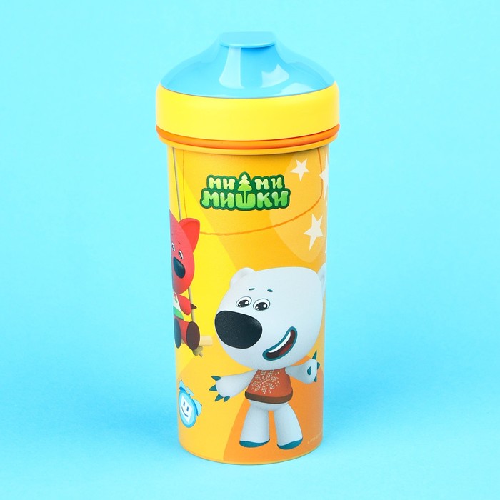 Бутылочка детская «Ми-Ми-Мишки», 400 мл., с петлей, цвет желтый - Фото 1