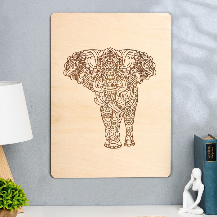 Панно настенное "Слон" 360 х 480 мм - Фото 1