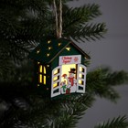 Ёлочная игрушка «Дом снеговиков», от батареек, свечение тёплое белое - фото 299838967