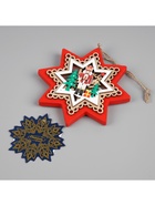 Ёлочная игрушка «Звезда с щелкунчиком», 10×10 см, 1 LED, от батареек, свечение тёплое белое - Фото 7