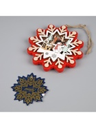 Ёлочная игрушка «Снежинка со снеговиком», 10×10 см, 1 LED, от батареек, свечение тёплое белое - Фото 7