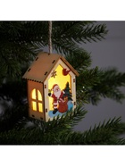 Ёлочная игрушка «Дед Мороз с подарками», 4.5×5×5.6 см, 1 LED, от батареек, свечение тёплое белое - Фото 4