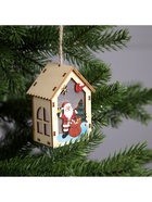 Ёлочная игрушка «Дед Мороз с подарками», 4.5×5×5.6 см, 1 LED, от батареек, свечение тёплое белое - Фото 5