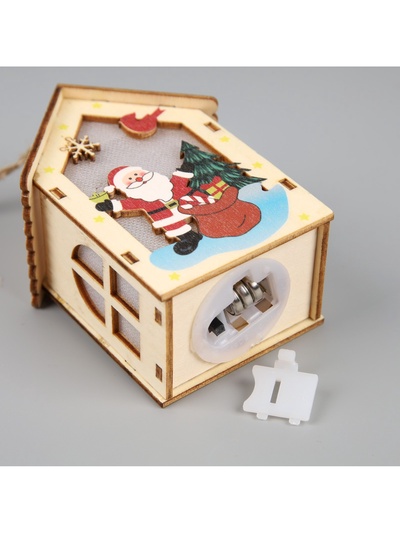 Ёлочная игрушка «Дед Мороз с подарками», 4.5×5×5.6 см, 1 LED, от батареек, свечение тёплое белое