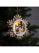 Ёлочная игрушка «Дед Мороз с подарками», 15.5 см, 1 LED, от батареек, свечение тёплое белое - Фото 4