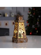 Светодиодная фигура «Снеговик в лесу» 11×23×11 см, дерево, батарейки LR1130×3 (в комплекте), свечение тёплое белое - фото 63076924