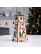 Светодиодная фигура «Снеговик в лесу» 11×23×11 см, дерево, батарейки LR1130×3 (в комплекте), свечение тёплое белое - фото 63076925
