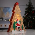 Светодиодная фигура «Дед Мороз» 29.5 × 45 × 7 см, дерево, батарейки AAAх2 (не в комплекте), свечение тёплое белое - фото 319764724