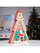 Светодиодная фигура «Дед Мороз» 29.5×45×7 см, дерево, батарейки AAAх2 (не в комплекте), свечение тёплое белое - фото 119635094