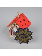 Ёлочная игрушка «Домик с Дедом Морозом», 8×7×6 см, 1 LED, от батареек, свечение тёплое белое - Фото 7