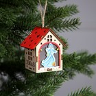 Ёлочная игрушка «Домик со Снегурочкой», 8×7×6 см, 1 LED, от батареек, свечение тёплое белое - Фото 2