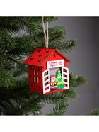 Ёлочная игрушка «Дед Мороз у ёлки», 8×7×6 см, 1 LED, от батареек, свечение тёплое белое - Фото 5