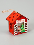 Ёлочная игрушка «Дед Мороз у ёлки», 8×7×6 см, 1 LED, от батареек, свечение тёплое белое - Фото 6