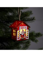 Ёлочная игрушка «Дед Мороз с подарками», 8×7×6 см, 1 LED, от батареек, свечение тёплое белое - Фото 4