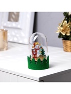 Светодиодная фигура под куполом «Снеговик» 6×10×6 см, дерево, батарейки LR1130×3 ( в комплекте), свечение тёплое белое - фото 68118395