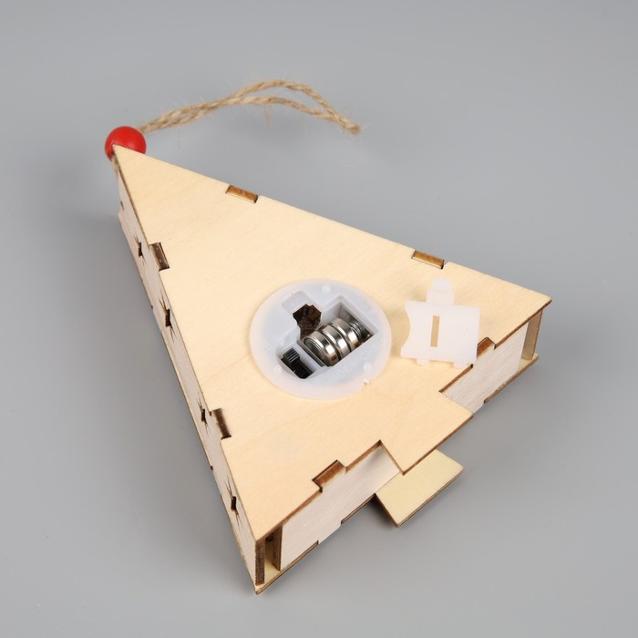 Ёлочная игрушка «Ёлочка со Снегурочкой», от батареек, свечение тёплое белое - фото 1909256805