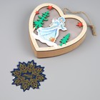 Ёлочная игрушка «Сердце со Снегурочкой», от батареек, свечение тёплое белое - фото 7125837