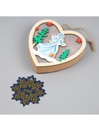 Ёлочная игрушка «Сердце со Снегурочкой», 11×2.5×10.5 см, 1 LED, от батареек, свечение тёплое белое - Фото 7