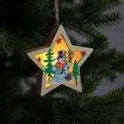 Ёлочная игрушка «Звезда со снеговиком», 12х12х2 см, 1 LED, от батареек, свечение тёплое белое - Фото 1