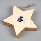 Ёлочная игрушка «Звезда со снеговиком», от батареек, свечение тёплое белое - Фото 4