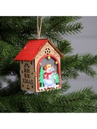 Ёлочная игрушка «Домик со снеговиком», 11×8.5×7.5 см, 1 LED, от батареек, свечение тёплое белое - Фото 5