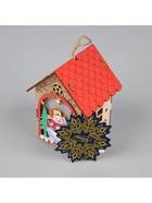 Ёлочная игрушка «Домик со снеговиком», 11×8.5×7.5 см, 1 LED, от батареек, свечение тёплое белое - Фото 7