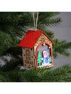 Ёлочная игрушка «Домик со Снегурочкой», 11×8.5×7.5 см, 1 LED, от батареек, свечение тёплое белое - Фото 5