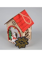 Ёлочная игрушка «Домик со снеговиком», 14.5×11×8.5 см, 1 LED, от батареек, свечение тёплое белое - Фото 7