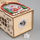 Ёлочная игрушка «Домик с Дедом Морозом», от батареек, свечение тёплое белое - фото 7125874