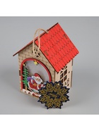 Ёлочная игрушка «Домик с Дедом Морозом», 14.5×11×8.5 см, 1 LED, от батареек, свечение тёплое белое - Фото 7