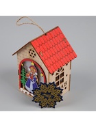 Ёлочная игрушка «Домик со Снегурочкой», 14.5×11×8.5 см, 1 LED, от батареек, свечение тёплое белое - Фото 7