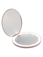 УЦЕНКА Зеркало KZ-02, с подсветкой, 9×9×0.7 см, 1 диод, от USB, розовое - Фото 1