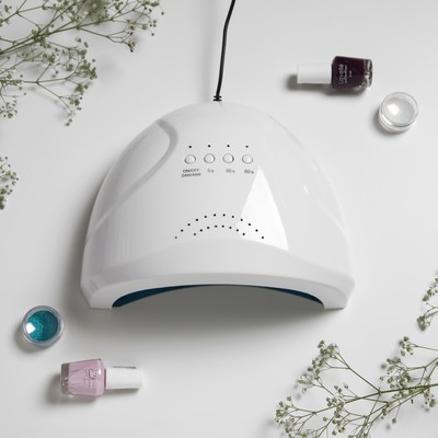 УЦЕНКА Лампа для гель-лака Luazon LUF-17, LED, 48 Вт,30 диодов, таймер 5/36/60 с, USB, белая