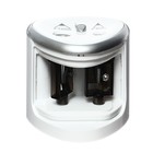 Точилка электрическая 2 отверстия BRAUBERG DUAL, питание от 4 батареек АА, белая 270580 - фото 24551599