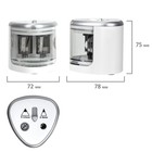 Точилка электрическая 2 отверстия BRAUBERG DUAL, питание от 4 батареек АА, белая 270580 - фото 24551604